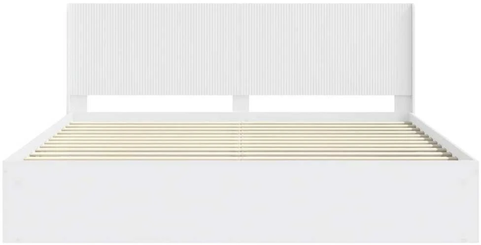 Lovos rėmas su saugojimu ir nugara Balta 200 x 200 cm