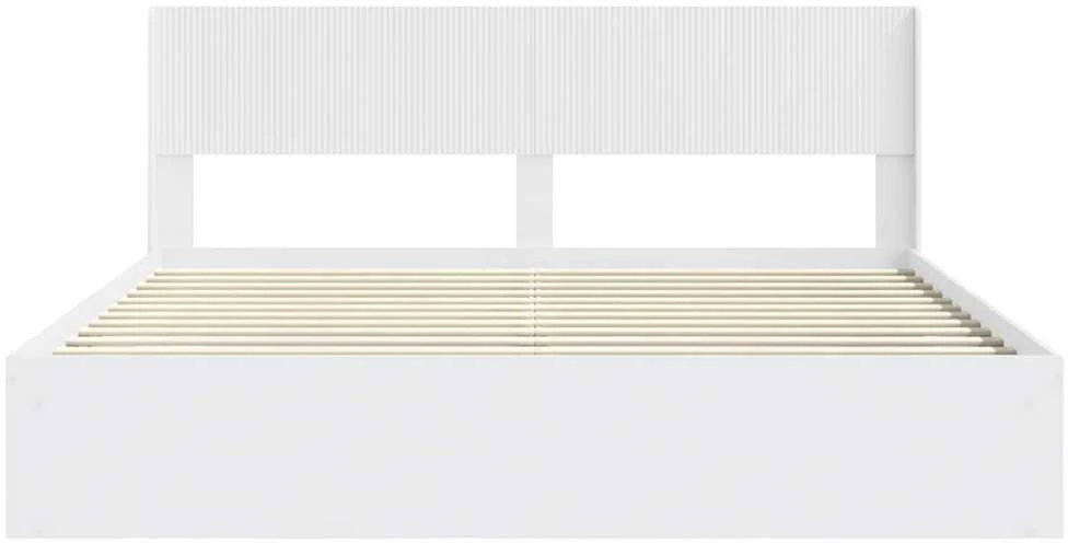Lovos rėmas su saugojimu ir nugara Balta 200 x 200 cm