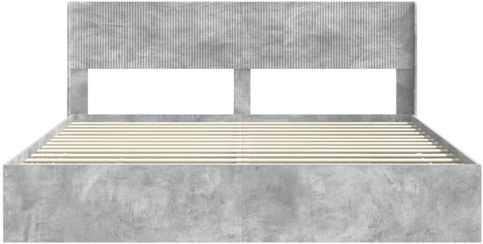 Lova Lovos rėmas su saugojimu ir nugara Betono pilka 180 x 200 cm
