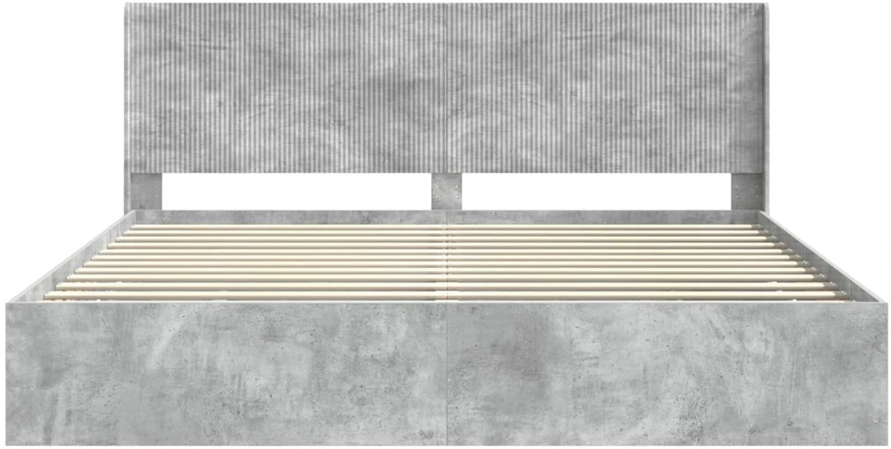 Lova Lovos rėmas su saugojimu ir nugara Betono pilka 200 x 200 cm