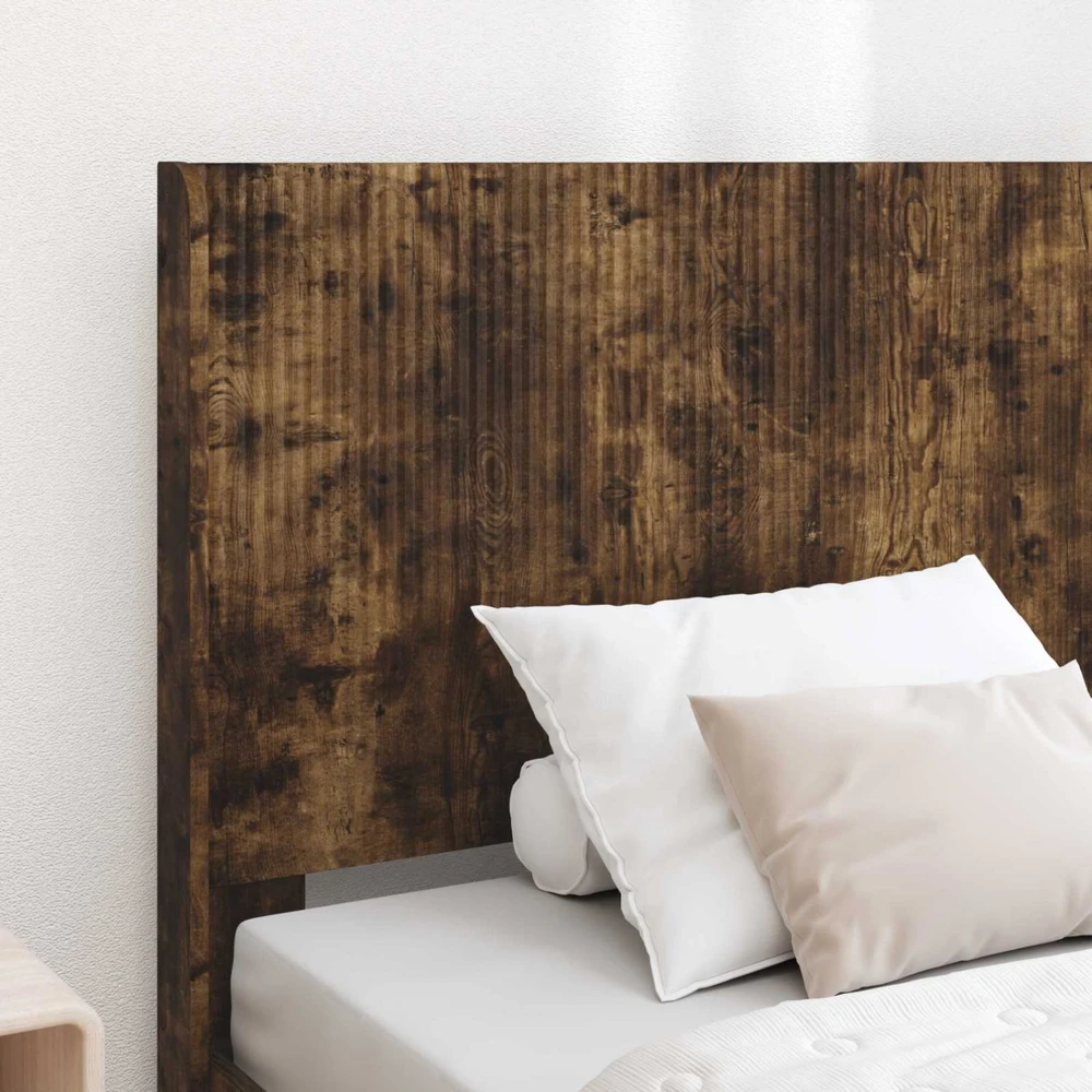 Lova Lovos rėmas su saugojimu ir nugara Dūminio ąžuolo 100 x 200 cm