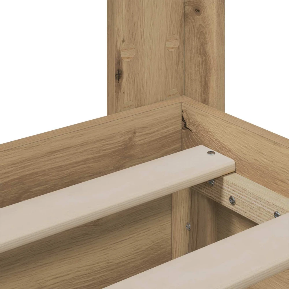 Lova Lovos rėmas su saugojimu ir nugara Artisan Oak 90 x 200 cm