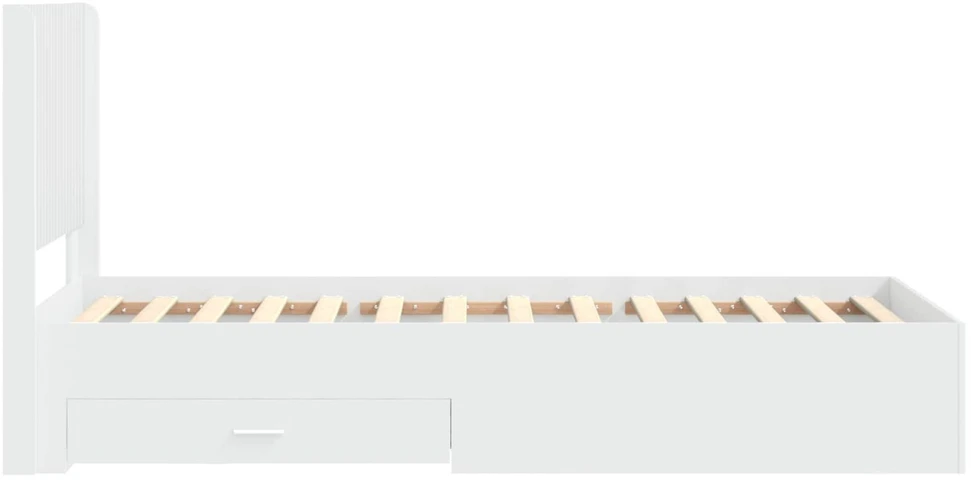 Lova Lovos rėmas su saugojimu ir nugara Balta 90 x 190 cm