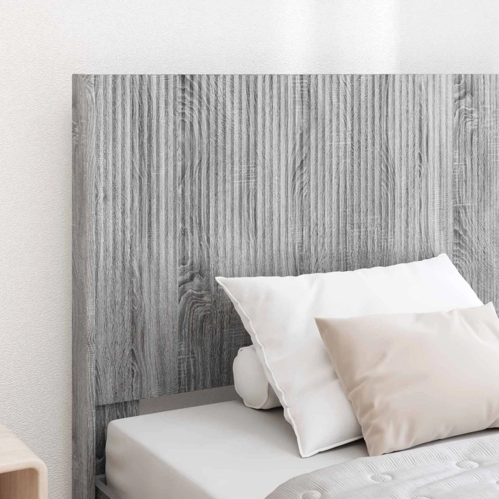 Lova Lovos rėmas su saugojimu ir nugara Pilka Sonoma 100 x 200 cm