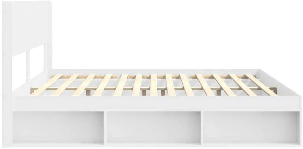 Lovos rėmas su saugojimu ir nugara Balta 200 x 200 cm