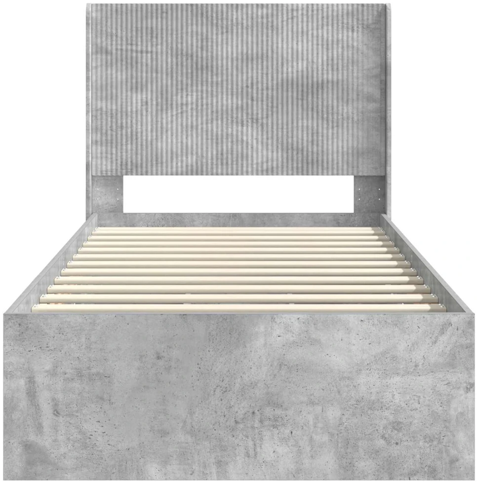 Lova Lovos rėmas su saugojimu ir nugara Betono pilka 75 x 190 cm