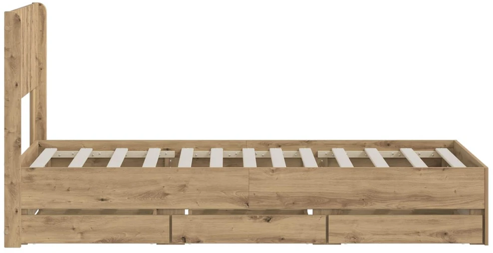 Lova Lovos rėmas su saugojimu ir nugara Artisan Oak 90 x 200 cm