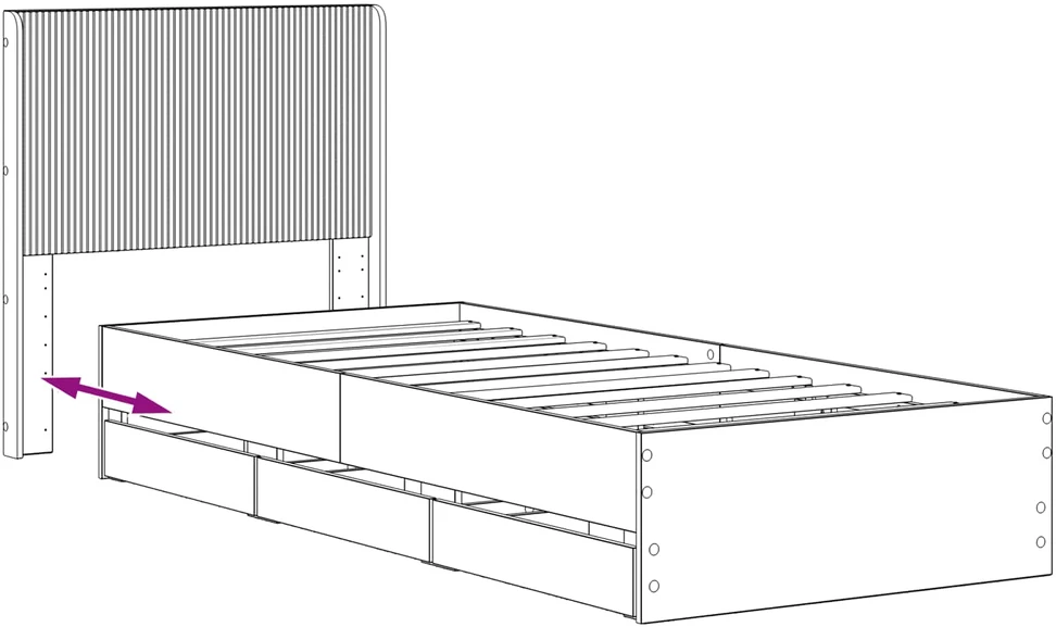 Lova Lovos rėmas su saugojimu ir nugara Artisan Oak 90 x 200 cm