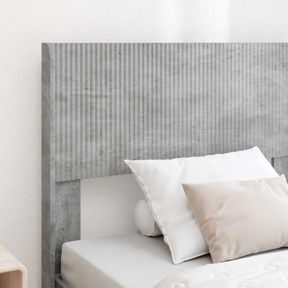 Lova Lovos rėmas su saugojimu ir nugara Betono pilka 75 x 190 cm