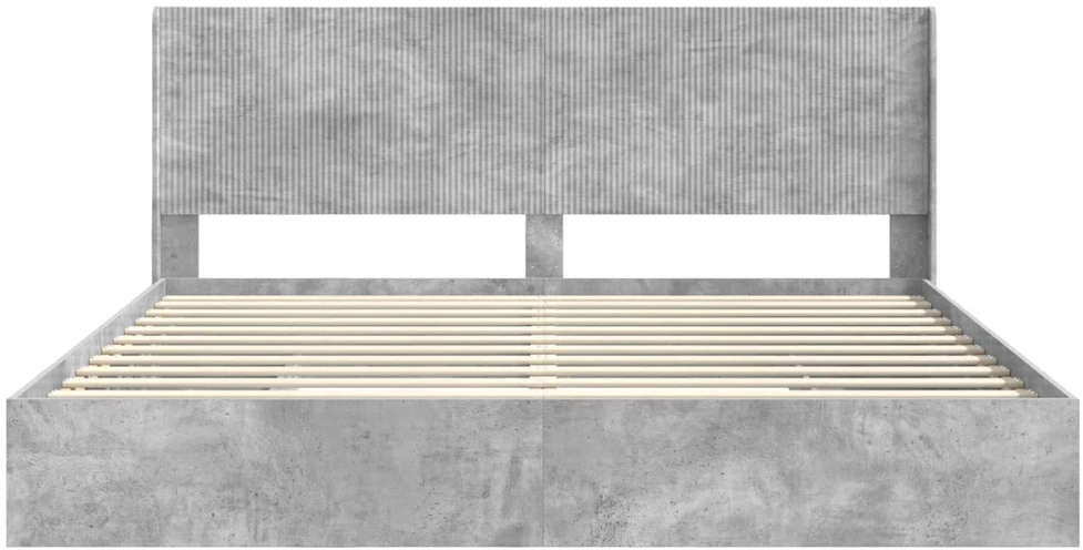Lovos rėmas su saugojimu ir nugara Betono pilka 200 x 200 cm