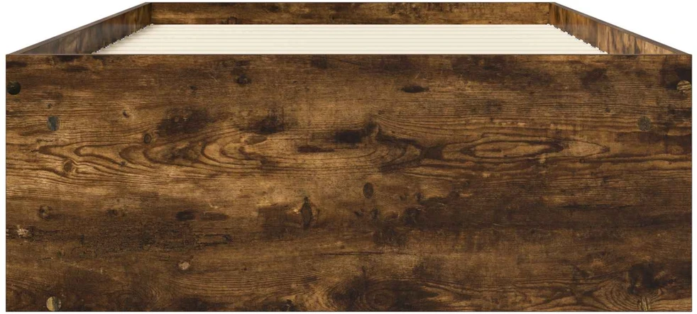 Lova Lovos rėmas su saugojimu su lentyna Dūminio ąžuolo 80 x 200 cm