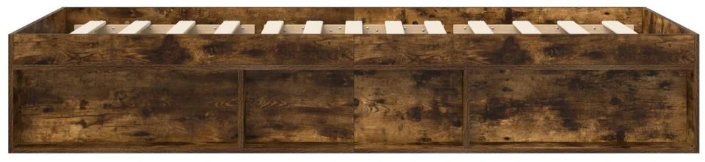 Lova Lovos rėmas su saugojimu su lentyna Dūminio ąžuolo 80 x 200 cm