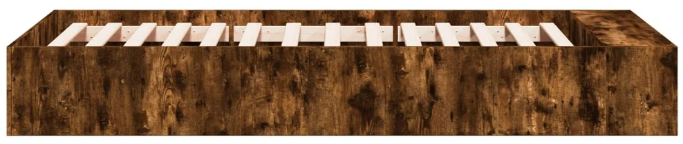Lova Lovos rėmas su saugojimu su lentyna Dūminio ąžuolo 80 x 200 cm