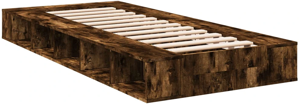 Lova Lovos rėmas su saugojimu su lentyna Dūminio ąžuolo 80 x 200 cm
