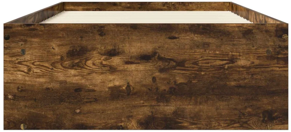 Lova Lovos rėmas su saugojimu su lentyna Dūminio ąžuolo 80 x 200 cm