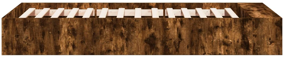Lova Lovos rėmas su saugojimu su lentyna Dūminio ąžuolo 80 x 200 cm