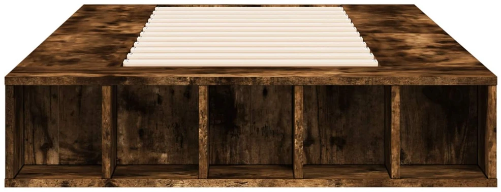 Lova Lovos rėmas su saugojimu su lentyna Dūminio ąžuolo 80 x 200 cm