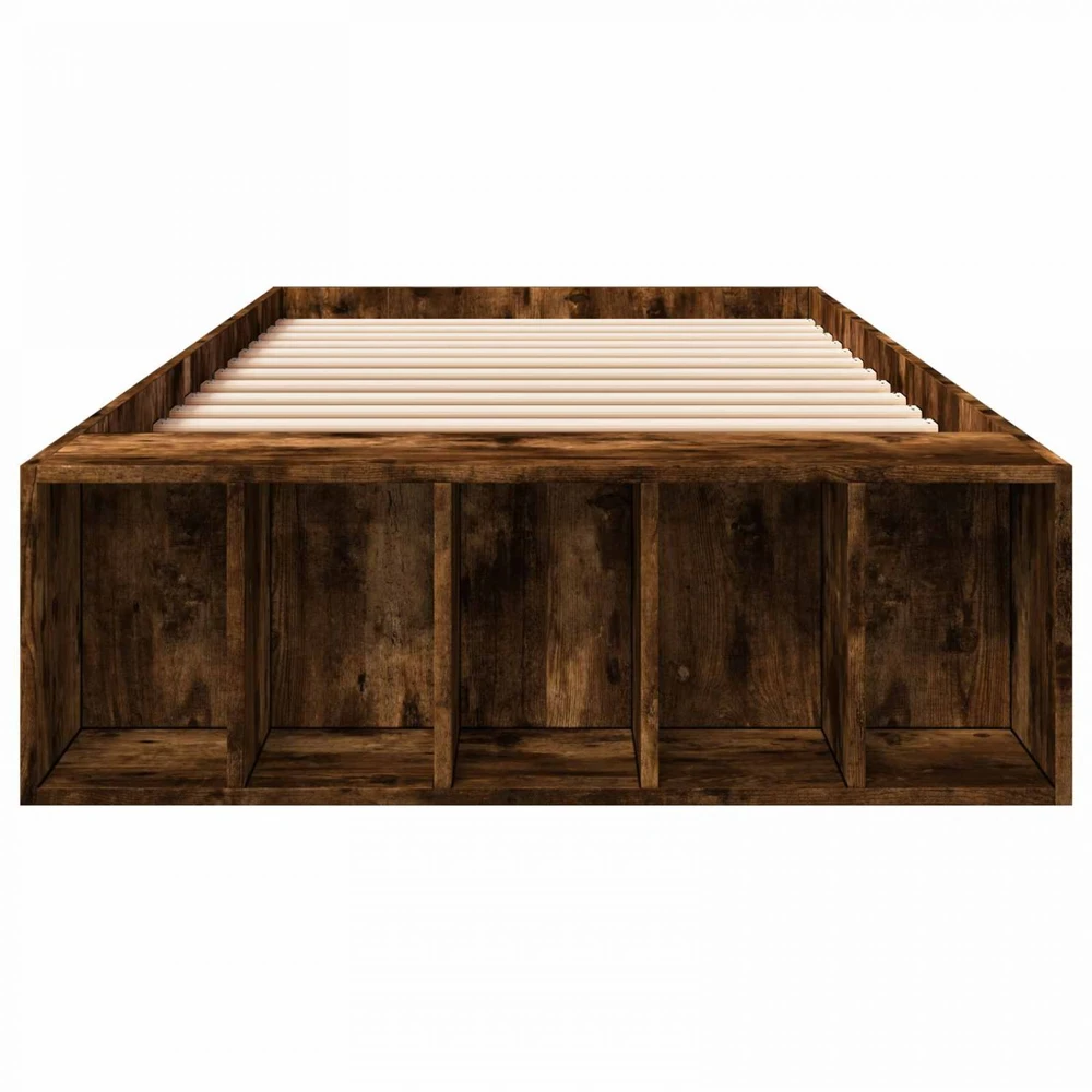 Lova Lovos rėmas su saugojimu su lentyna Dūminio ąžuolo 80 x 200 cm