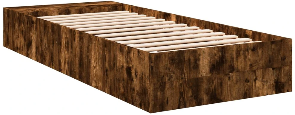 Lova Lovos rėmas su saugojimu su lentyna Dūminio ąžuolo 80 x 200 cm
