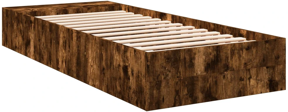 Lova Lovos rėmas su saugojimu su lentyna Dūminio ąžuolo 80 x 200 cm