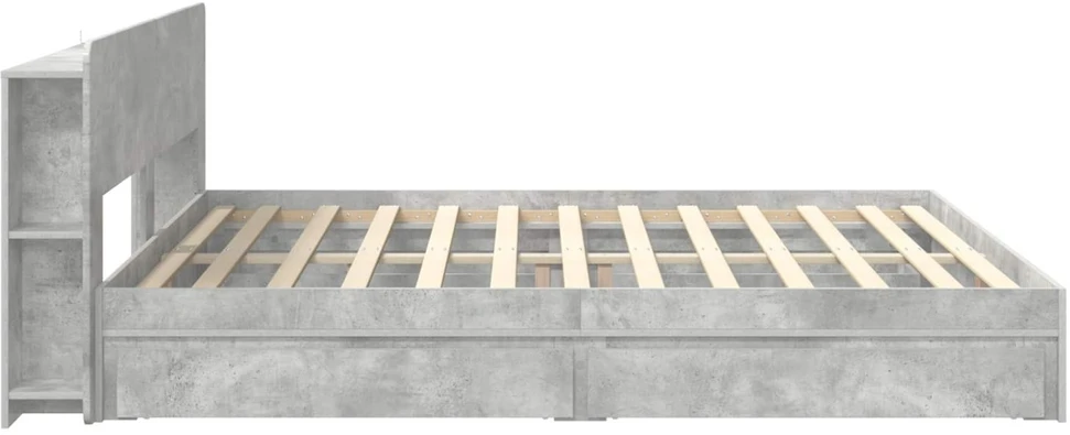 Lovos rėmas su saugojimu su stalčių Betono pilka 200 x 200 cm