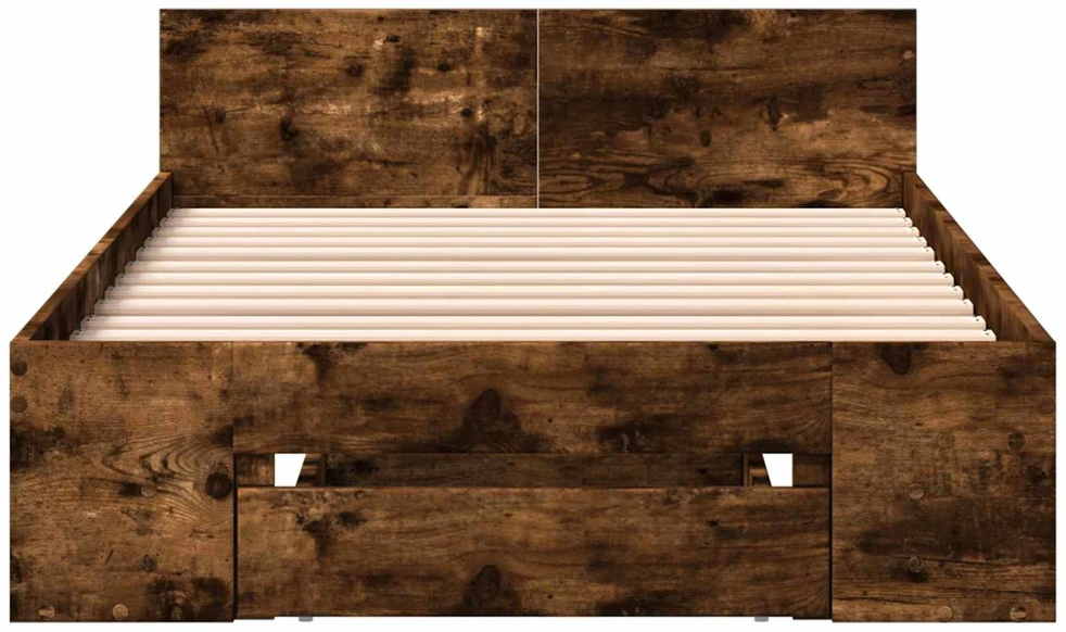 Lova Lovos rėmas su saugojimu su stalčių Dūminio ąžuolo 80 x 200 cm