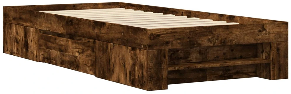 Lova Lovos rėmas su saugojimu su stalčių Dūminio ąžuolo 80 x 200 cm