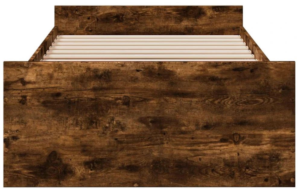 Lova Lovos rėmas su saugojimu su stalčių Dūminio ąžuolo 80 x 200 cm