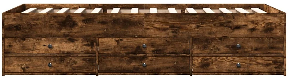 Lova Lovos rėmas su saugojimu su stalčių Dūminio ąžuolo 80 x 200 cm