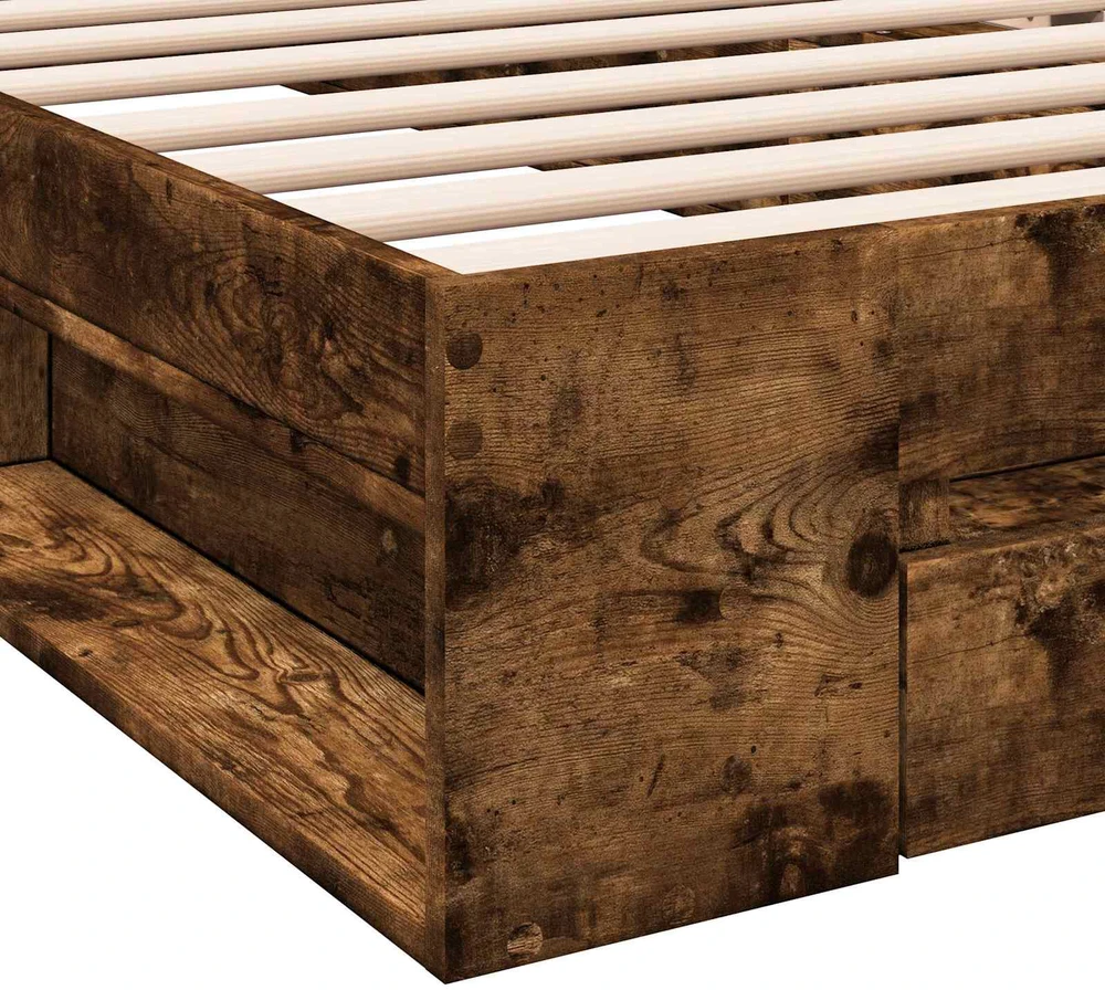 Lova Lovos rėmas su saugojimu su stalčių Dūminio ąžuolo 80 x 200 cm