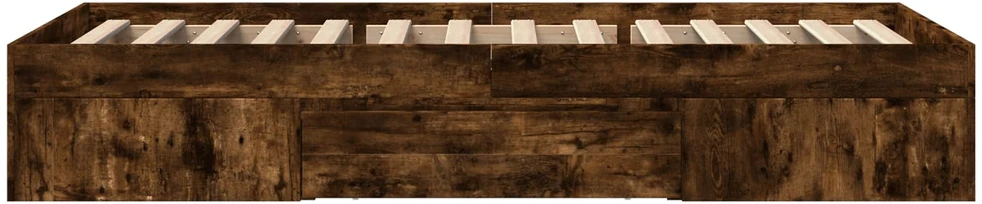 Lova Lovos rėmas su saugojimu su stalčių Dūminio ąžuolo 80 x 200 cm