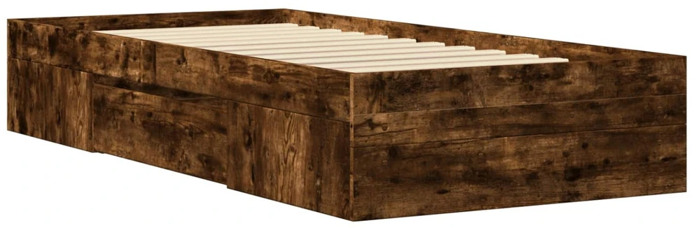 Lova Lovos rėmas su saugojimu su stalčių Dūminio ąžuolo 80 x 200 cm