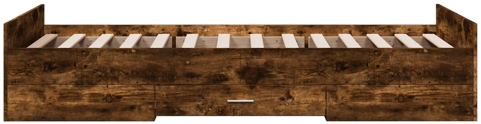 Lova Lovos rėmas su saugojimu su stalčių Dūminio ąžuolo 80 x 200 cm