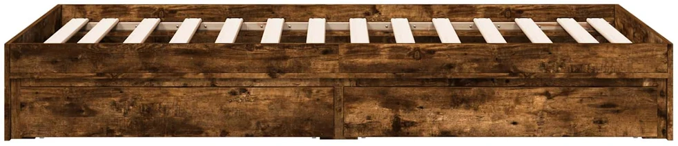 Lova Lovos rėmas su saugojimu su stalčių Dūminio ąžuolo 80 x 200 cm