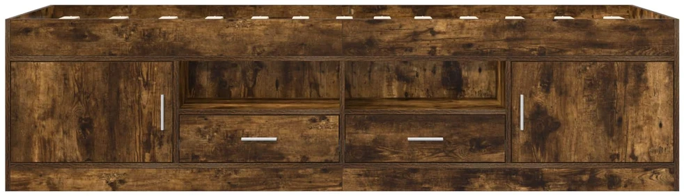 Lova Lovos rėmas su saugojimu su stalčių Dūminio ąžuolo 80 x 200 cm