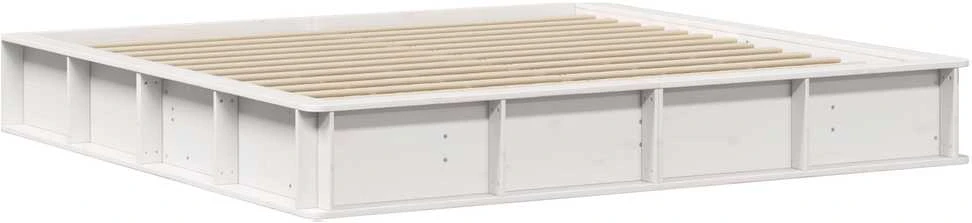 Lovos rėmas Balta 200 x 200 cm Kietos pušies mediena