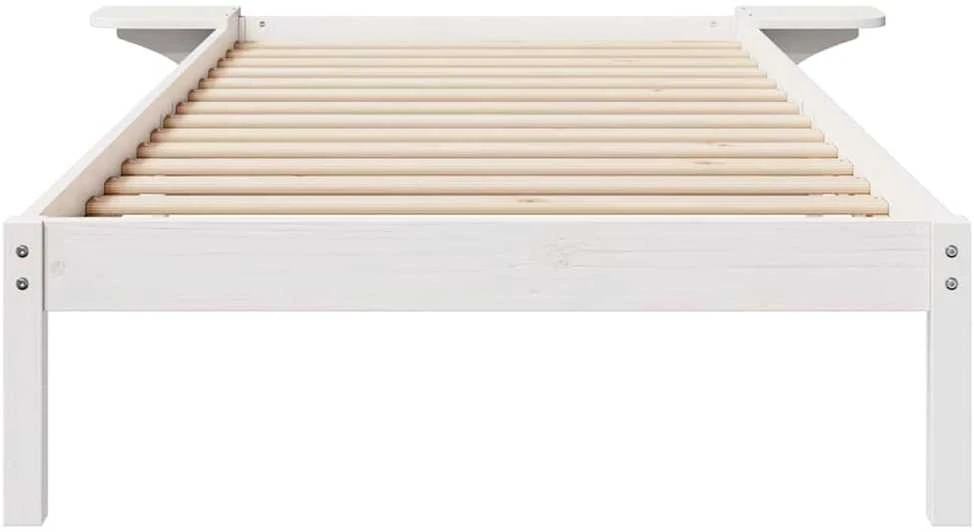 Lova Lovos rėmas su šoninėmis stalelėmis Balta 100 x 210 cm
