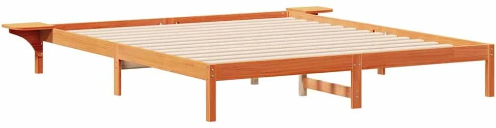 Lova Lovos rėmas su šoninėmis stalelėmis Vaško ruda 200 x 220 cm