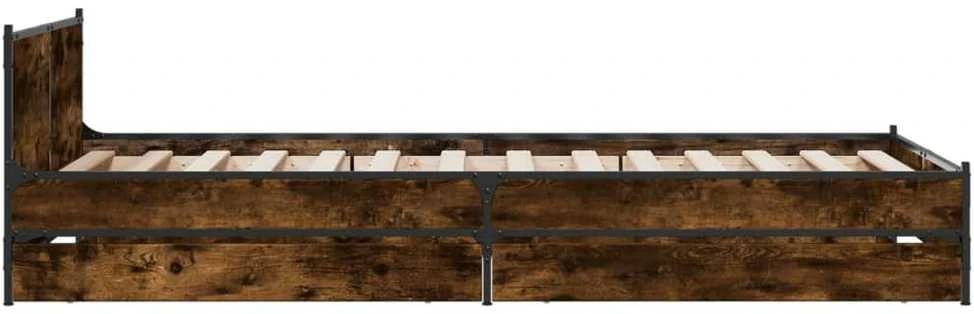 Lovos rėmas su stalčiais, dūminio ąžuolo, 75x190cm, mediena