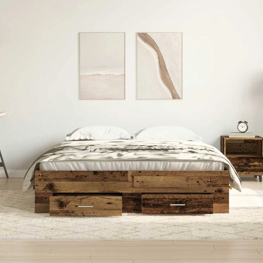 Lova Auping Lovos rėmas Senovinis medis 135 x 190 cm Apdirbta mediena