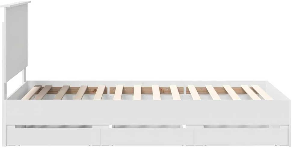 Lova Lovos rėmas su stalčių Balta 100 x 200 cm Inžinerinė mediena