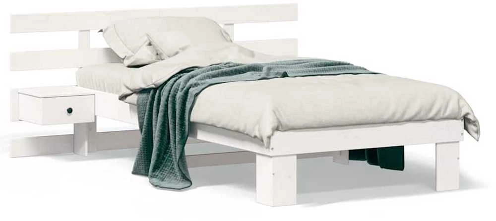 Lova Lovos rėmas Balta 75 x 190 cm Kietos pušies mediena