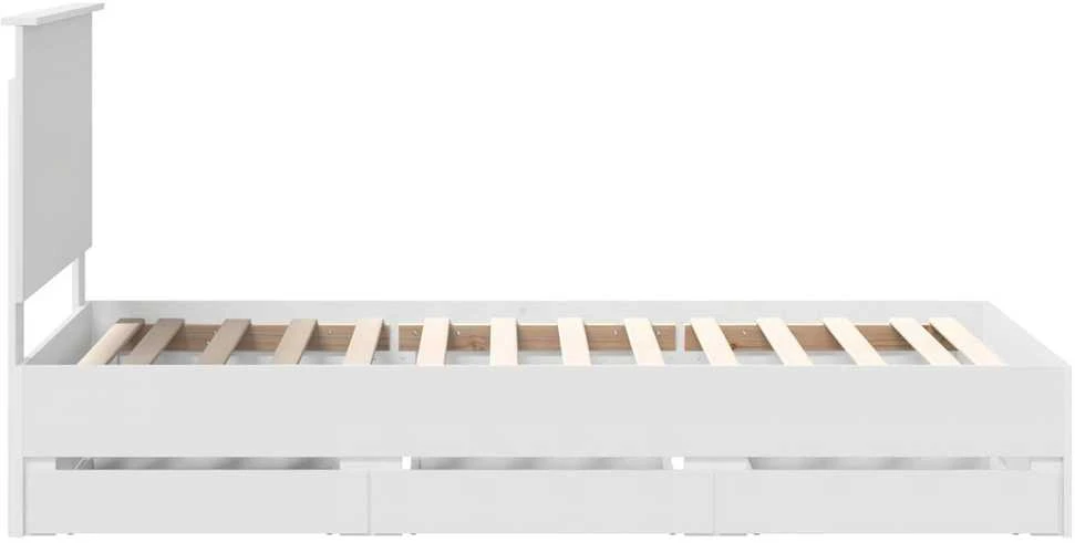 Lova Lovos rėmas su stalčių Balta 90 x 200 cm Inžinerinė mediena