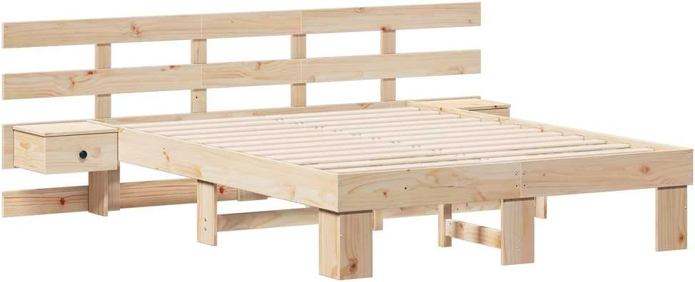 Lova Lovos rėmas Ruda 135 x 190 cm Kietos pušies mediena