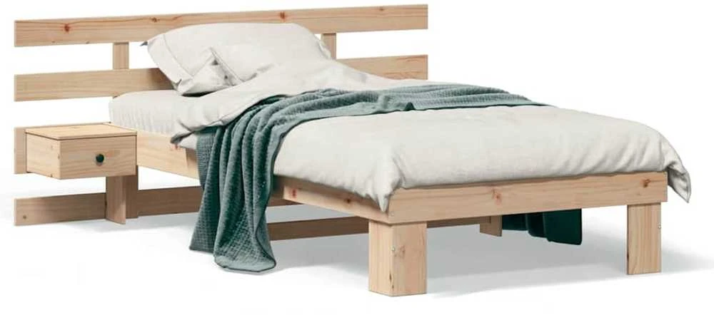 Lova Lovos rėmas Ruda 90 x 200 cm Kietos pušies mediena