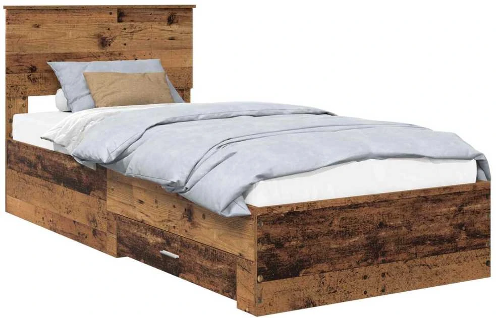 Lova Lovos rėmas Sendintos medienos 90 x 190 cm Apdirbta mediena