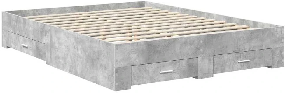 Lova Lovos rėmas Betono pilka 150 x 200 cm Apdirbta mediena