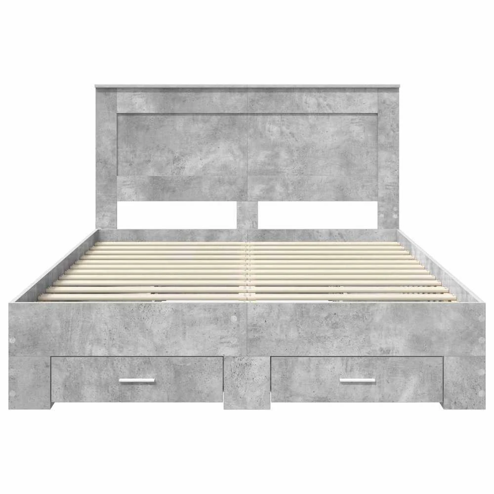 Lova Lovos rėmas Betono pilka 150 x 200 cm Apdirbta mediena