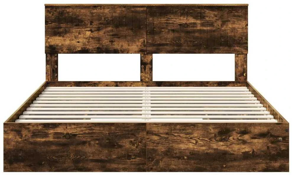 Saugos lova Rūkyta ąžuolas 160 x 200 cm Apdirbta mediena