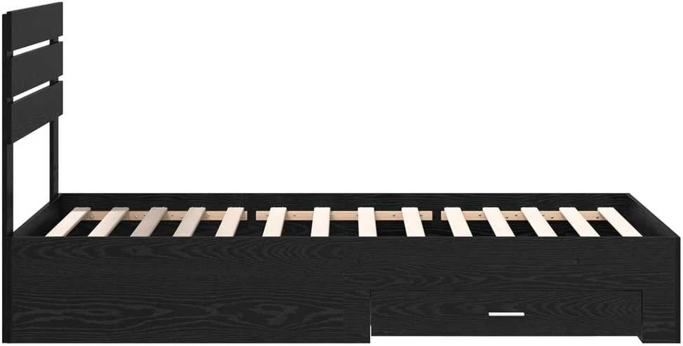 Lova Lovos rėmas Juodas ąžuolas 100 x 200 cm Apdirbta mediena